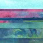 Ethel Hills - "Landscape Stripes #3" - Mixed Media Collage on Panel - 6" x 6"