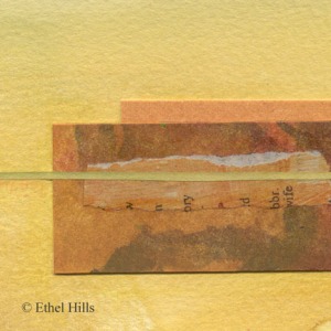 Ethel Hills - Mini Collage #25 - Mixed Media Collage - approximately 3" x 3", Matted to 6" x 6"